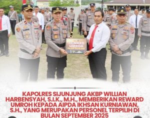 Hadiah Umrah, Wujud Apresiasi Kapolres Sijunjung untuk Personel Berprestasi