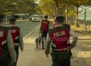 Puluhan Personel Samapta Polda Sumbar Gelar Patroli di Kawasan Pantai Padang